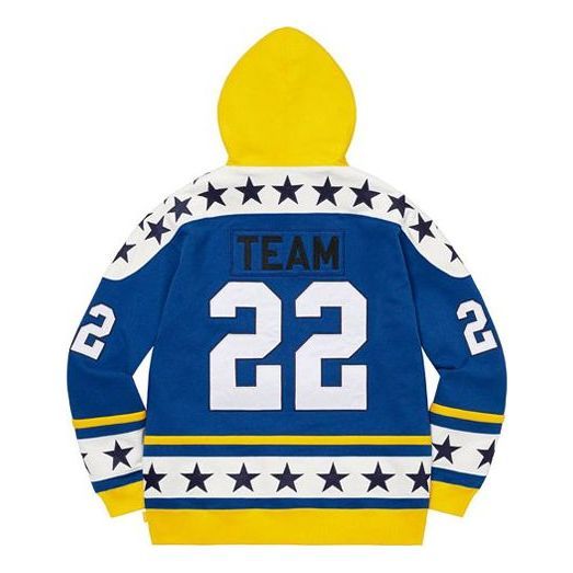 Supreme Hockey Hooded Sweatshirt 'Blue White Yellow' SUP-FW22-095 sold by KicksCrew product image thumbnail 2