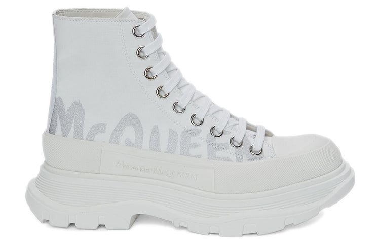 (WMNS) Alexander McQueen Tread Slick Graffiti Logo Boots 'White Grey' 676718W4RQ29071 sold by KicksCrew product image thumbnail 2