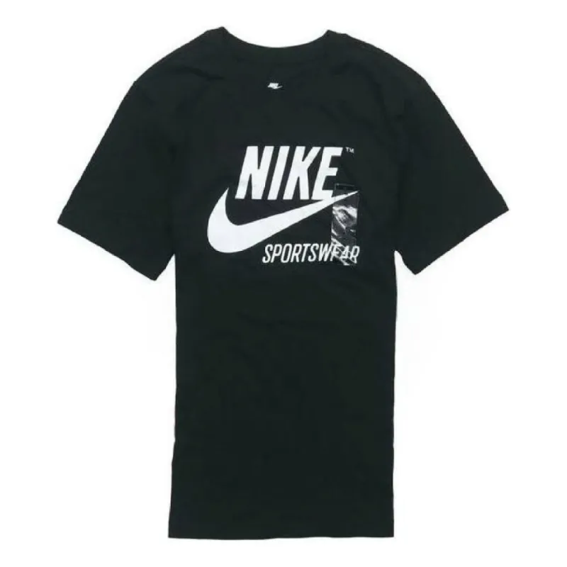 Nike Sportswear Crew Archive Logo T-Shirt 'Black White' BV0627-010 sold by KicksCrew