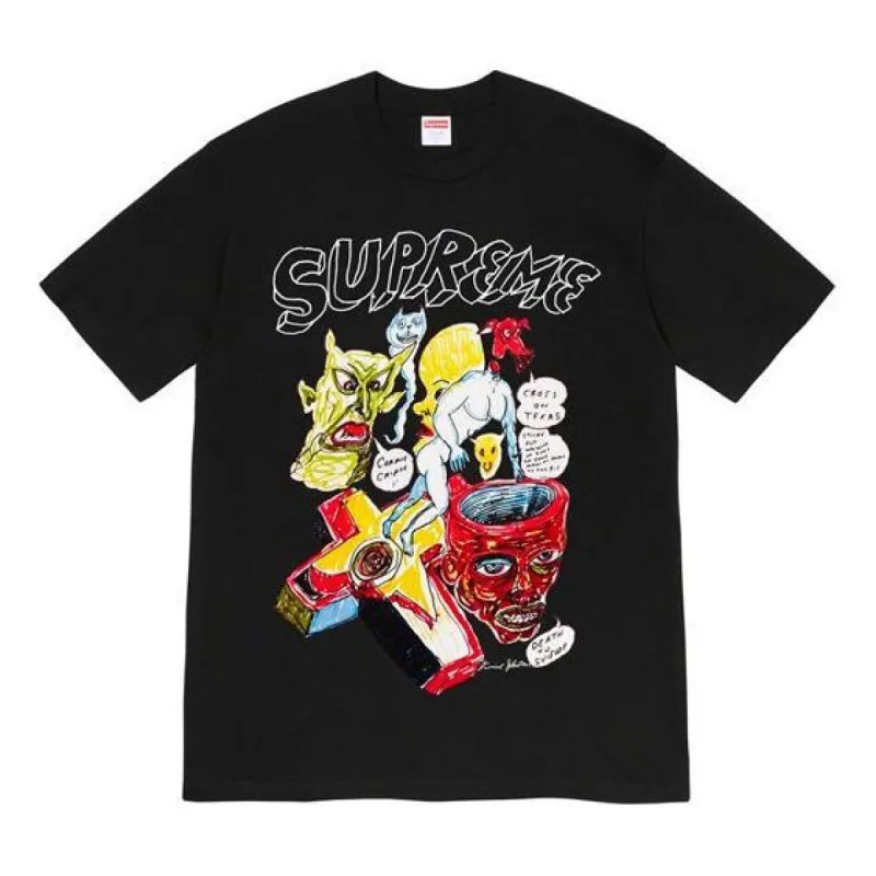 Supreme SS20 Week 12 x Daniel Johnston Tee 'Black Dark Blue Orange' SUP-SS20-635 sold by KicksCrew