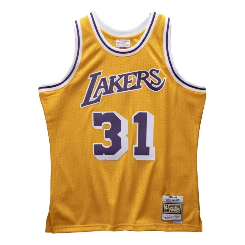 Mitchell & Ness x NBA Los Angeles Lakers 1984-85 Swingman Jerseys 'Kurt Rambis 31' SMJYCP19214-LALLTGD84KRA sold by KicksCrew