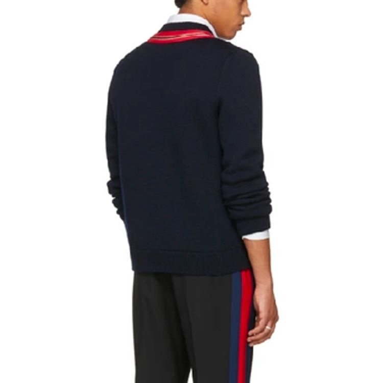 Gucci Wool Sweater With Bee Appliqué 'Navy' 452796-X9M42-4033 sold by KicksCrew product image thumbnail 3