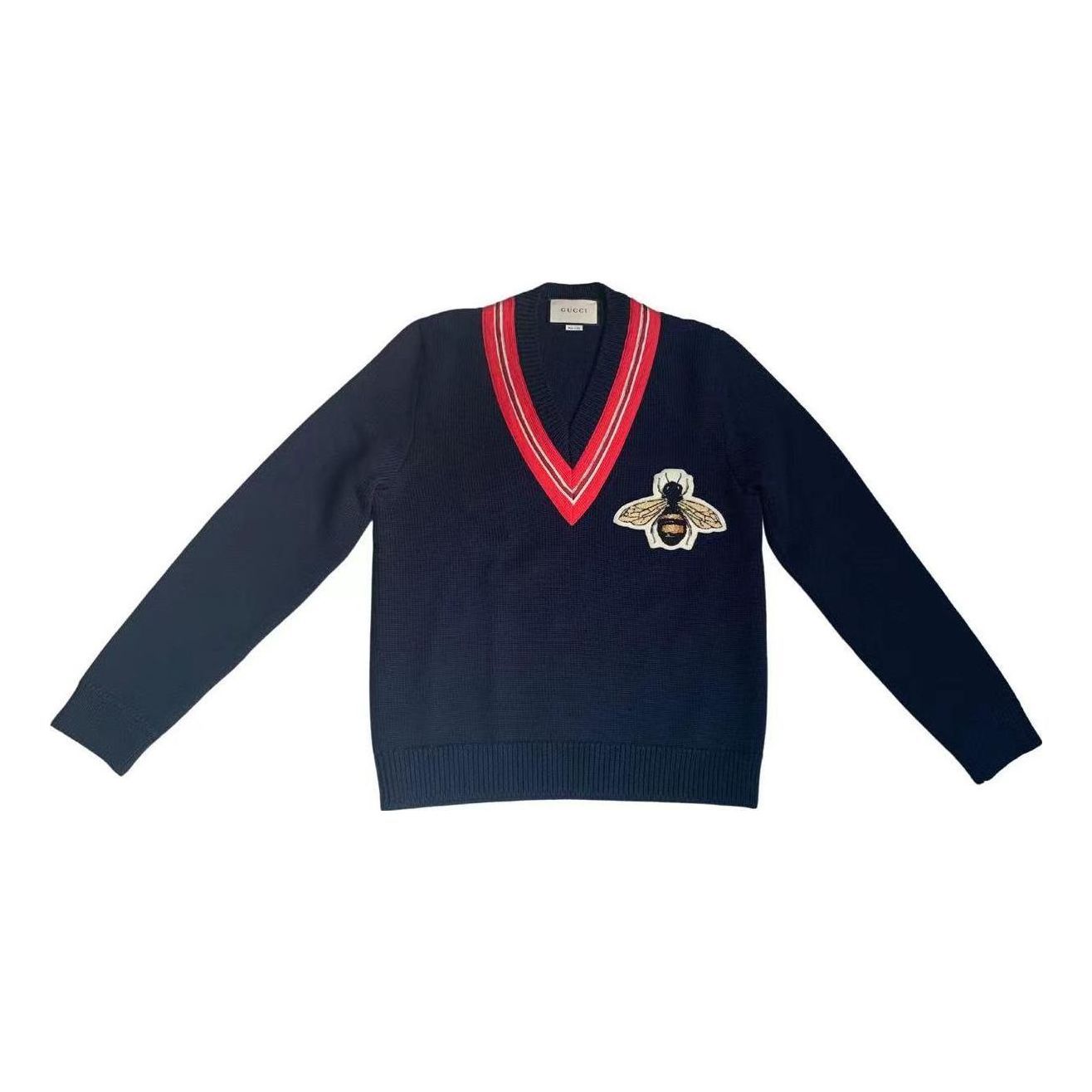 Gucci Wool Sweater With Bee Appliqué 'Navy' 452796-X9M42-4033 sold by KicksCrew