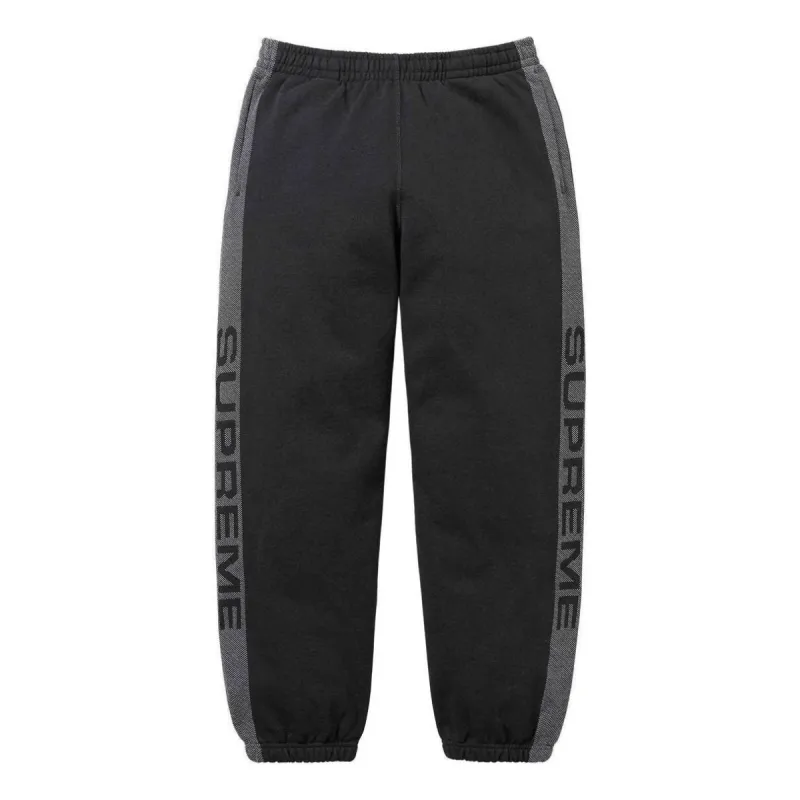 Supreme Jacquard Stripe Sweatpants 'Black Grey' SUP-SS24-043 sold by KicksCrew