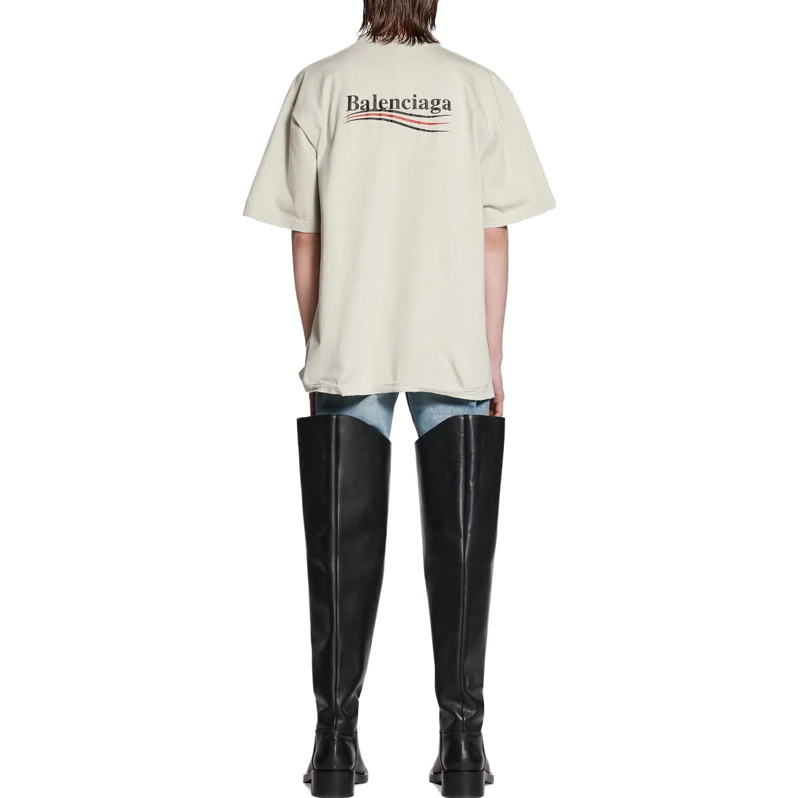 Balenciaga Political Campaign T-Shirt Large Fit 'Beige' 641675TNVG59170 sold by KicksCrew product image thumbnail 4