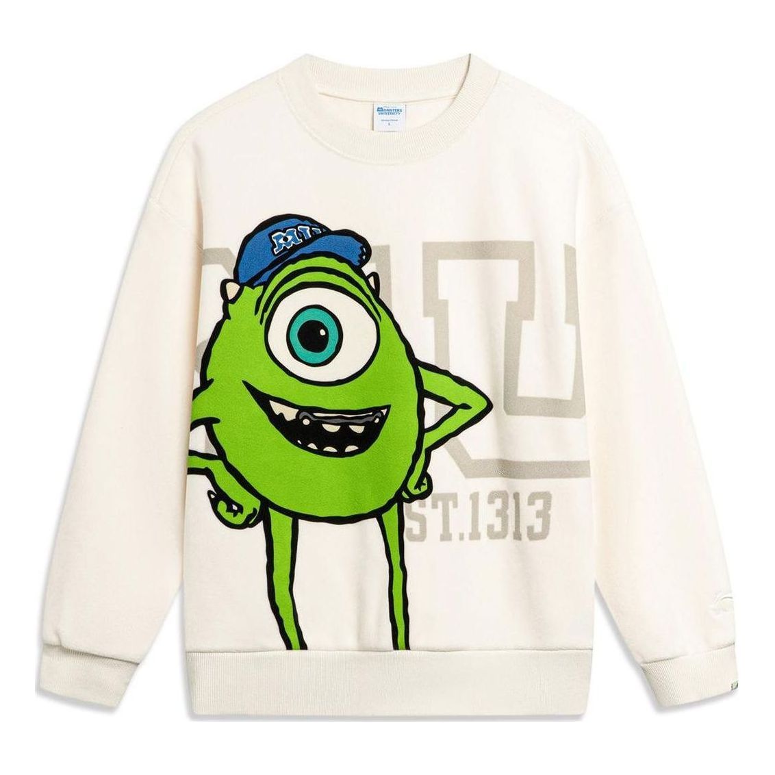 (WMNS) Li-Ning x Disney Monster University Warm Fleece Sweatershirt 'Beige' AWDT812-2 sold by KicksCrew