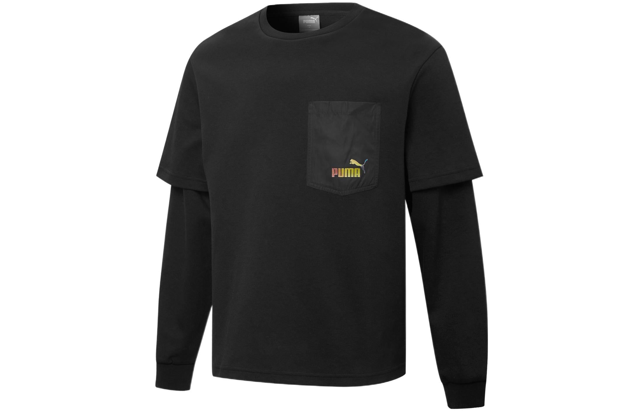 Puma Logo Pattern Printing Loose Couple Style Sweater 'Black' 537017-01 sold by KicksCrew product image thumbnail 2