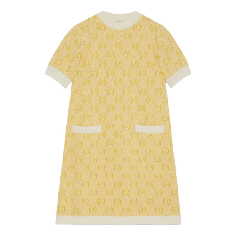 (WMNS) Gucci GG Wool Jacquard Dress 'Yellow' 773633-XKDK5-7218 sold by KicksCrew