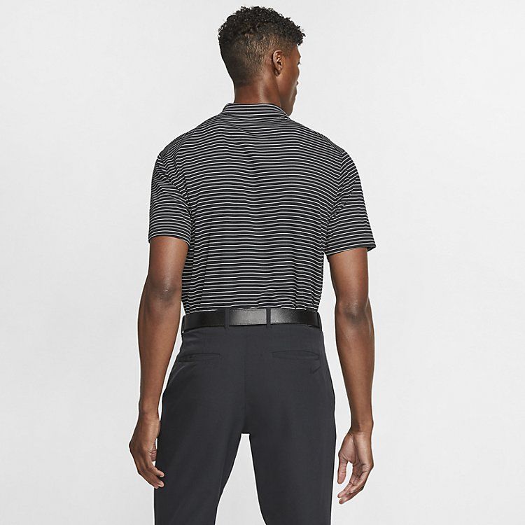 Nike Dri-fit Striped Golf Polo Shirt 'Black Summit White' AJ5482-010 sold by KicksCrew product image thumbnail 4