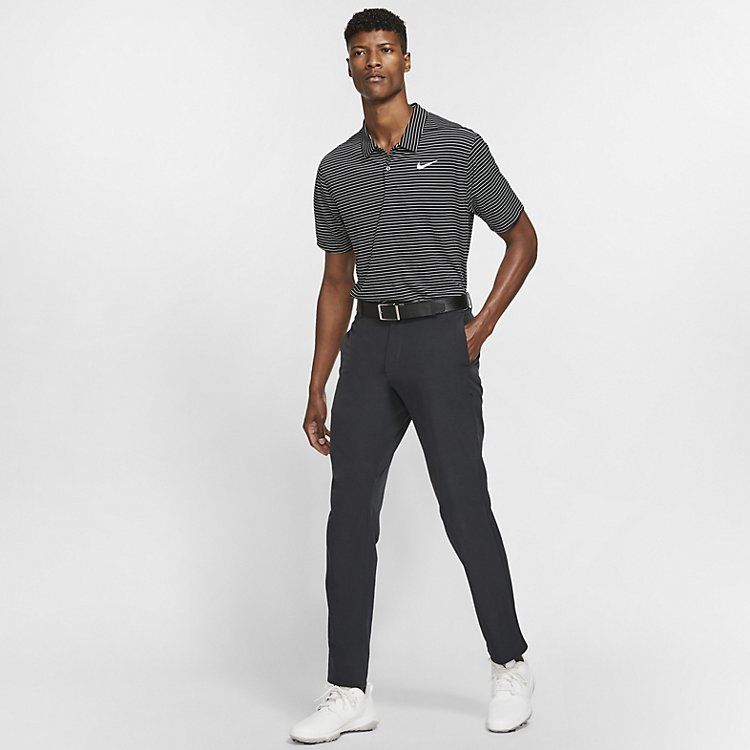 Nike Dri-fit Striped Golf Polo Shirt 'Black Summit White' AJ5482-010 sold by KicksCrew product image thumbnail 6