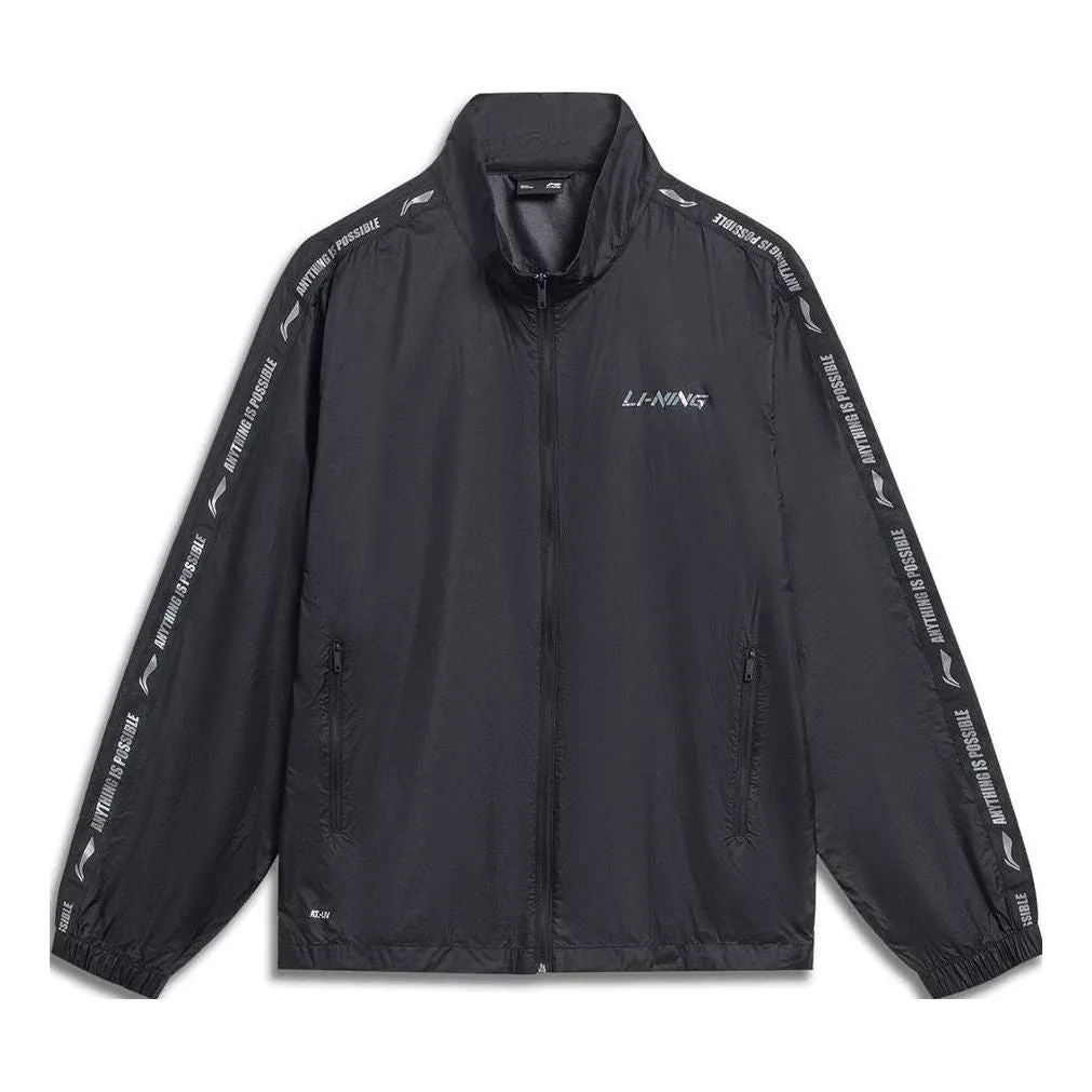 Li-Ning Logo Waterproof Jacket 'Black' AJDT631-2 sold by KicksCrew
