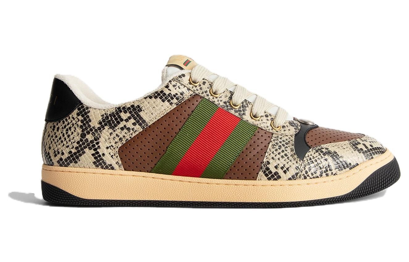 GUCCI Screener Python-embossed Leather Sneakers 'Beige Black Brown' 698605-19YC0-9781 sold by KicksCrew product image thumbnail 2