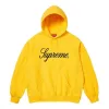 Supreme FW23 Week6 Raised Script Hoodie 'Yellow' SUP-FW23-102 sold by KicksCrew
