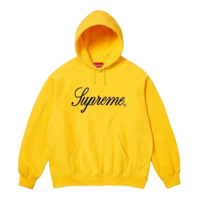 Supreme FW23 Week6 Raised Script Hoodie 'Yellow' SUP-FW23-102 sold by KicksCrew