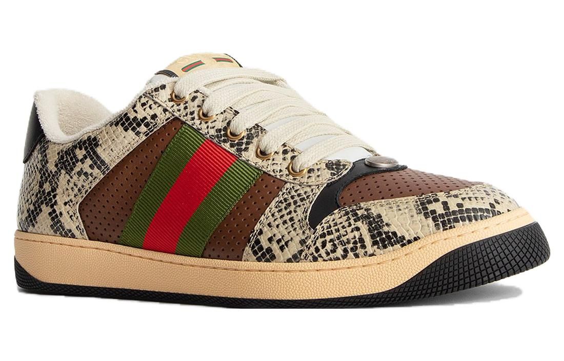 GUCCI Screener Python-embossed Leather Sneakers 'Beige Black Brown' 698605-19YC0-9781 sold by KicksCrew product image thumbnail 3
