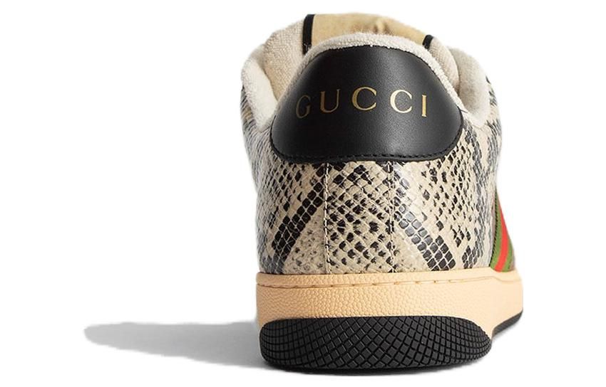 GUCCI Screener Python-embossed Leather Sneakers 'Beige Black Brown' 698605-19YC0-9781 sold by KicksCrew product image thumbnail 5