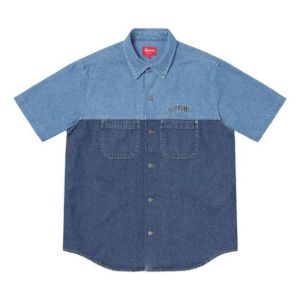Supreme 2-Tone Denim S/S Shirt 'Navy Teal' SUP-SS19-10026 sold by KicksCrew