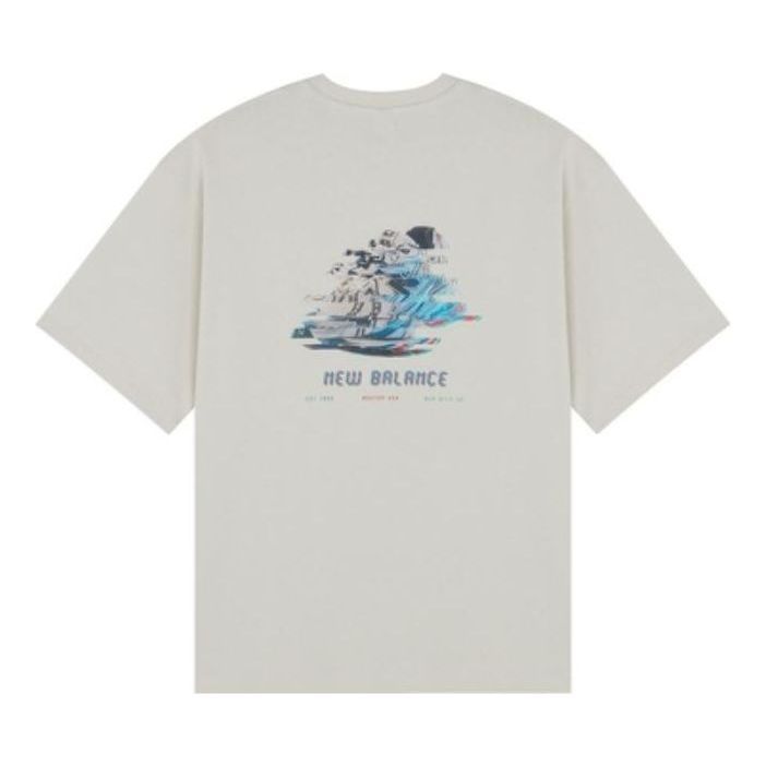 New Balance Graphic Print Tee 'Grey Blue' AMT22387-CFO sold by KicksCrew