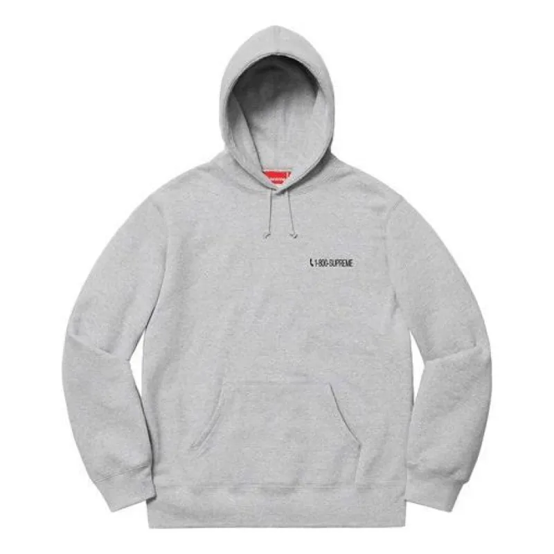 Supreme 1-800 Hooded Sweatshirt 'Grey' SUP-FW19-613 sold by KicksCrew