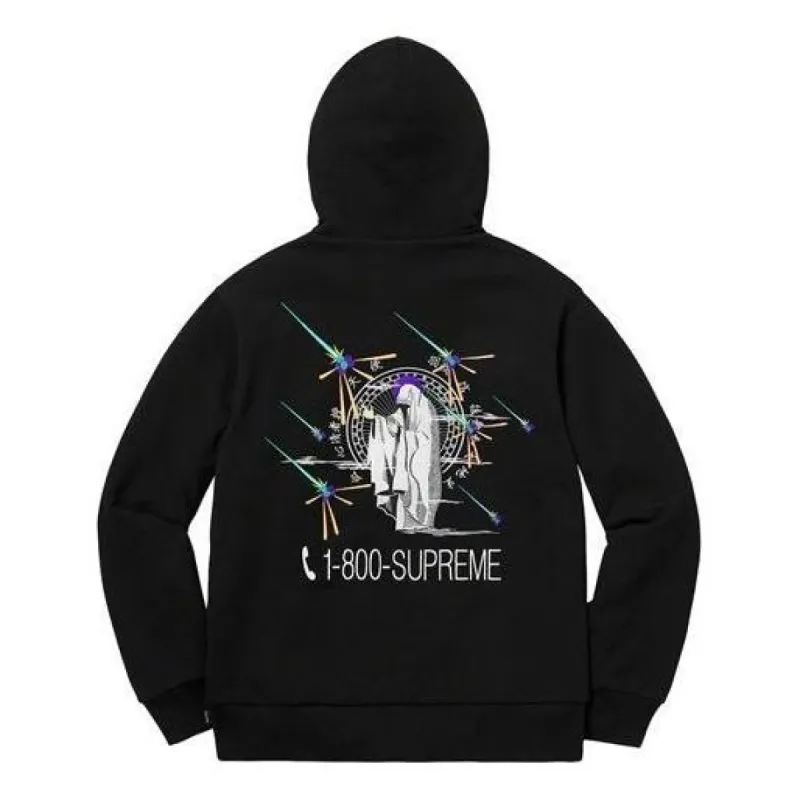 Supreme 1-800 Hooded Sweatshirt 'Black' SUP-FW19-611 sold by KicksCrew