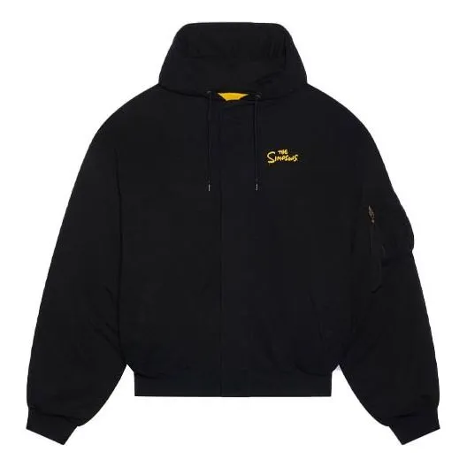 Balenciaga x The Simpsons Padded Bomber Hoodie 'Black' 657115TLVG71000 sold by KicksCrew