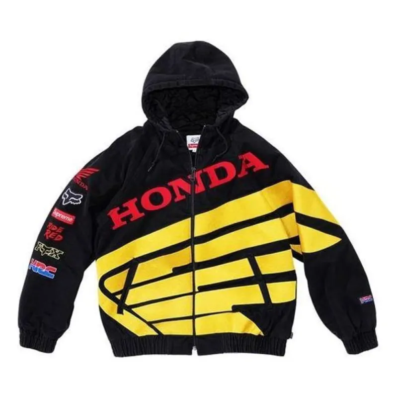 Supreme x Honda Fox Racing Puffy Zip Up Jacket 'Black' SUP-FW19-595 sold by KicksCrew