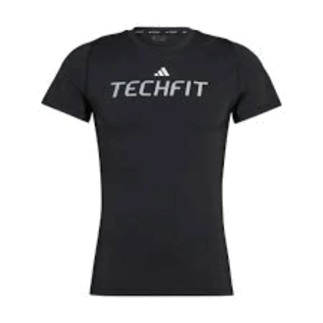 adidas Techfit Graphic T-Shirt Asia Sizing 'Black' HZ9686 sold by KicksCrew