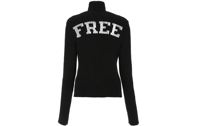 Balenciaga Ribbed Printed FREE Turtleneck Sweater 'Black' 662722T32101070 sold by KicksCrew product image thumbnail 2