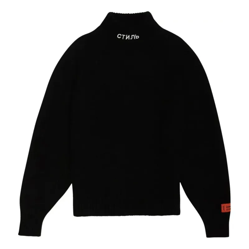 HERON PRESTON CTNMB Heavy Knit Turtleneck Sweaters 'Black White' HMHF001F21KNI0011001 sold by KicksCrew