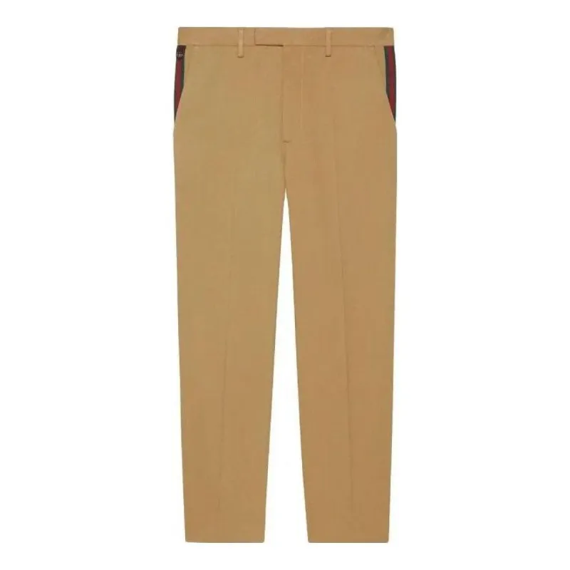 Gucci Cotton Ankle Pant With Web 'Light Brown' 668588-Z8AQY-9727 sold by KicksCrew