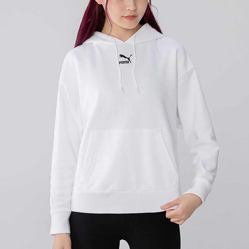 (WMNS) Puma Classics Logo Graphics Hoodie 'White' 533155-02 sold by KicksCrew product image thumbnail 3