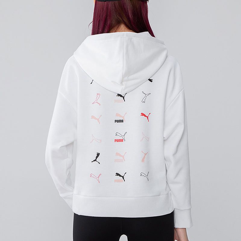 (WMNS) Puma Classics Logo Graphics Hoodie 'White' 533155-02 sold by KicksCrew product image thumbnail 4