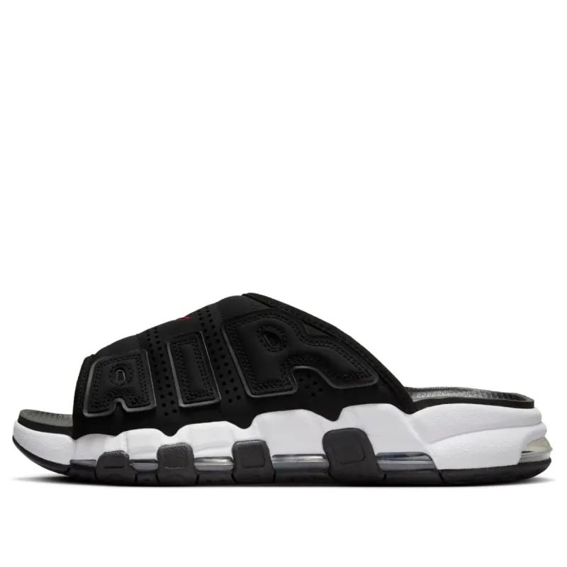 Nike Air More Uptempo Slides 'Black White Red' FJ2707-001 sold by KicksCrew