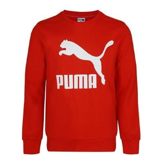 Puma Essentials Fleece Crew Sweater 'Red White' 595892-11 sold by KicksCrew
