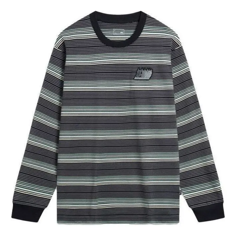 Li-Ning Classic Lifestyle Stripes Long Sleeve Shirt 'Grey Black' AHST719-4 sold by KicksCrew