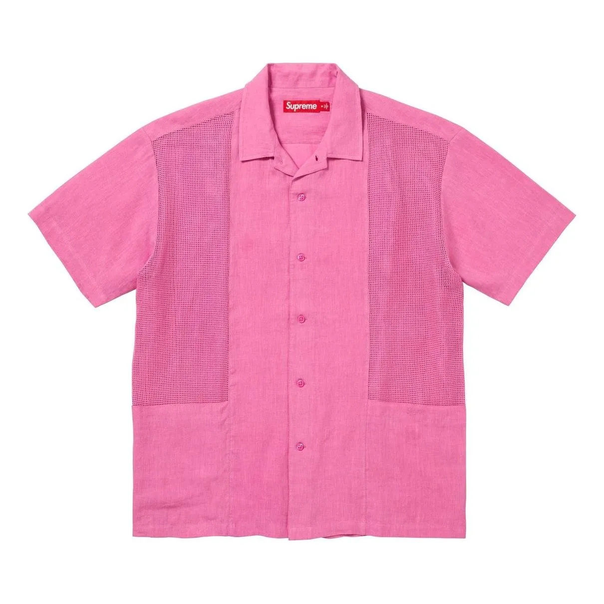 Supreme Mesh Panel Linen Shirt 'Pink' SUP-SS24-290 sold by KicksCrew