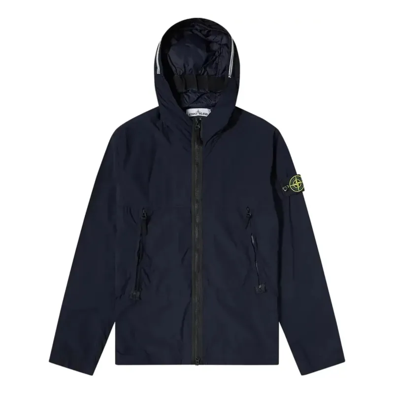 STONE ISLAND Nylon Garment Dyed Hooded Jacket 'Navy' 741540131-V0020 sold by KicksCrew