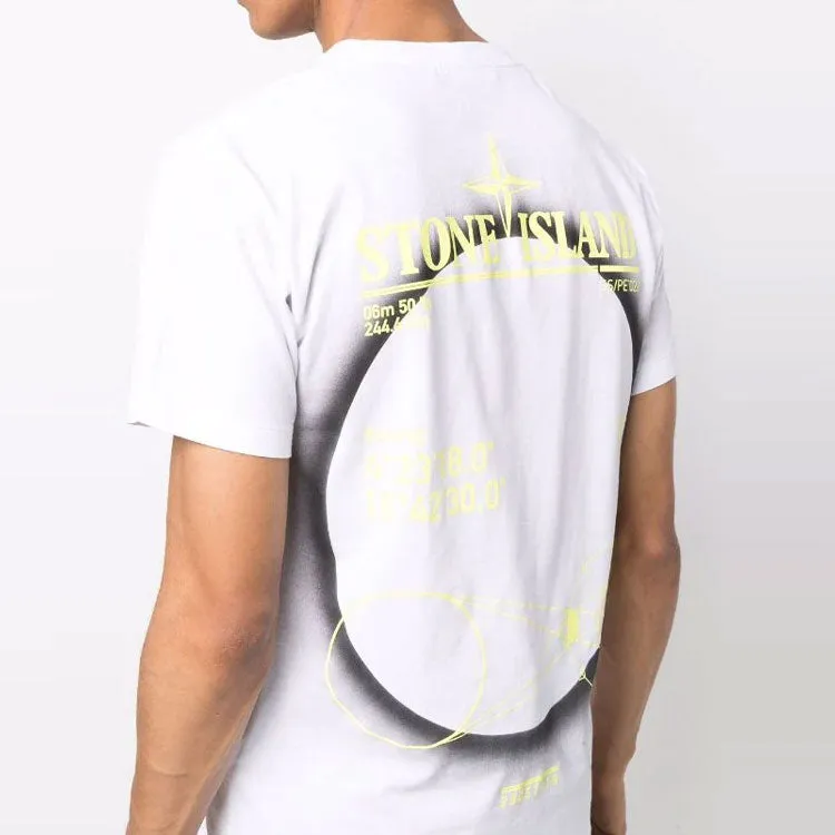 STONE ISLAND Airbrushed Cotton T-shirt 'White' 76152NS97-V0001 sold by KicksCrew product image thumbnail 2