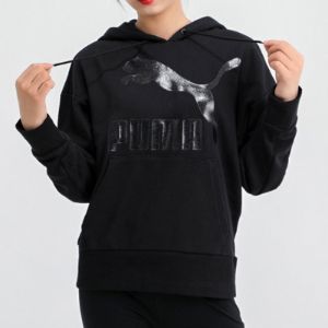 (WMNS) Puma Classics Logo Hoodie 'Black' 599197-51 sold by KicksCrew