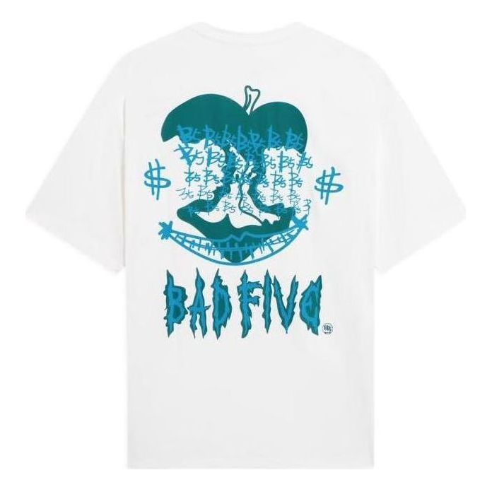 Li-Ning BadFive Graphic Loose Fit T-shirt 'White Teal' AHSS421-4 sold by KicksCrew