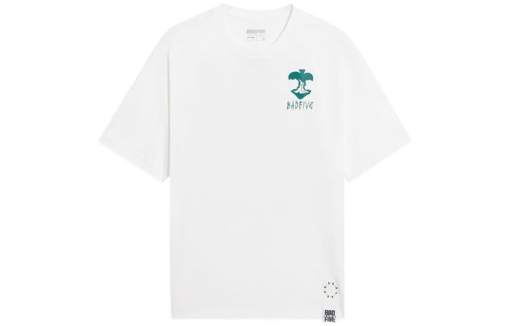 Li-Ning BadFive Graphic Loose Fit T-shirt 'White Teal' AHSS421-4 sold by KicksCrew product image thumbnail 2