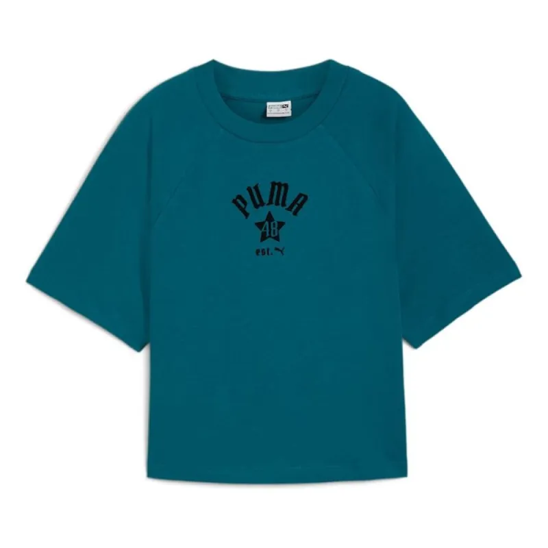 (WMNS) PUMA Classics Relaxed T-shirt 'Cold Green' 626808-22 sold by KicksCrew