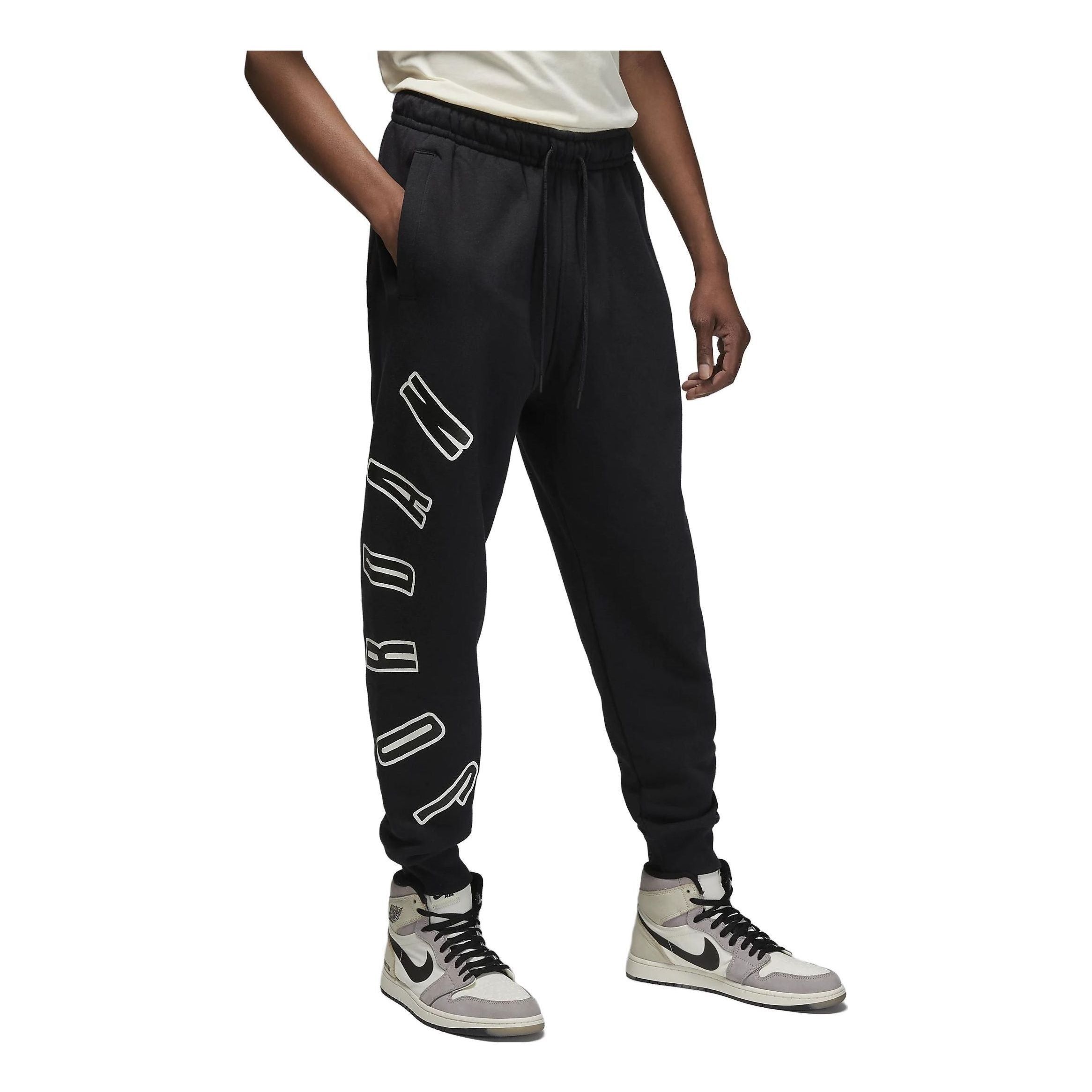 Air Jordan Flight MVP Fleece Trousers 'Black Sail' FB7027-010 sold by KicksCrew