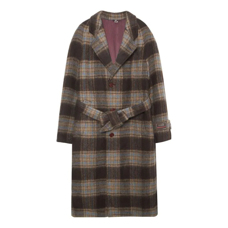 Gucci Check Wool Coat With Gucci Label 'Beige Brown' 664710-ZAG9O-2006 sold by KicksCrew