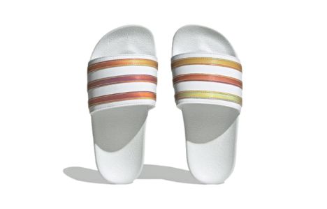 (GS) Adidas Originals Adilette Slides 'Cloud White Multicolor' HQ8547 sold by KicksCrew