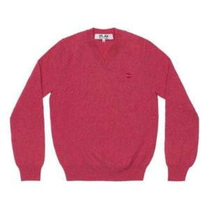 (WMNS) COMME des GARCONS PLAY V-Neck Pullover With Small Red Heart 'Pink' AZ-N077-051-4 sold by KicksCrew
