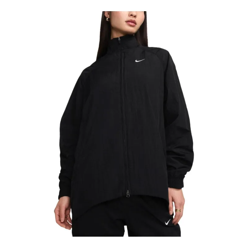 (WMNS) Nike Sportswear Collection Oversized Repel Zip Jacket 'Black White' FV7535-010 sold by KicksCrew