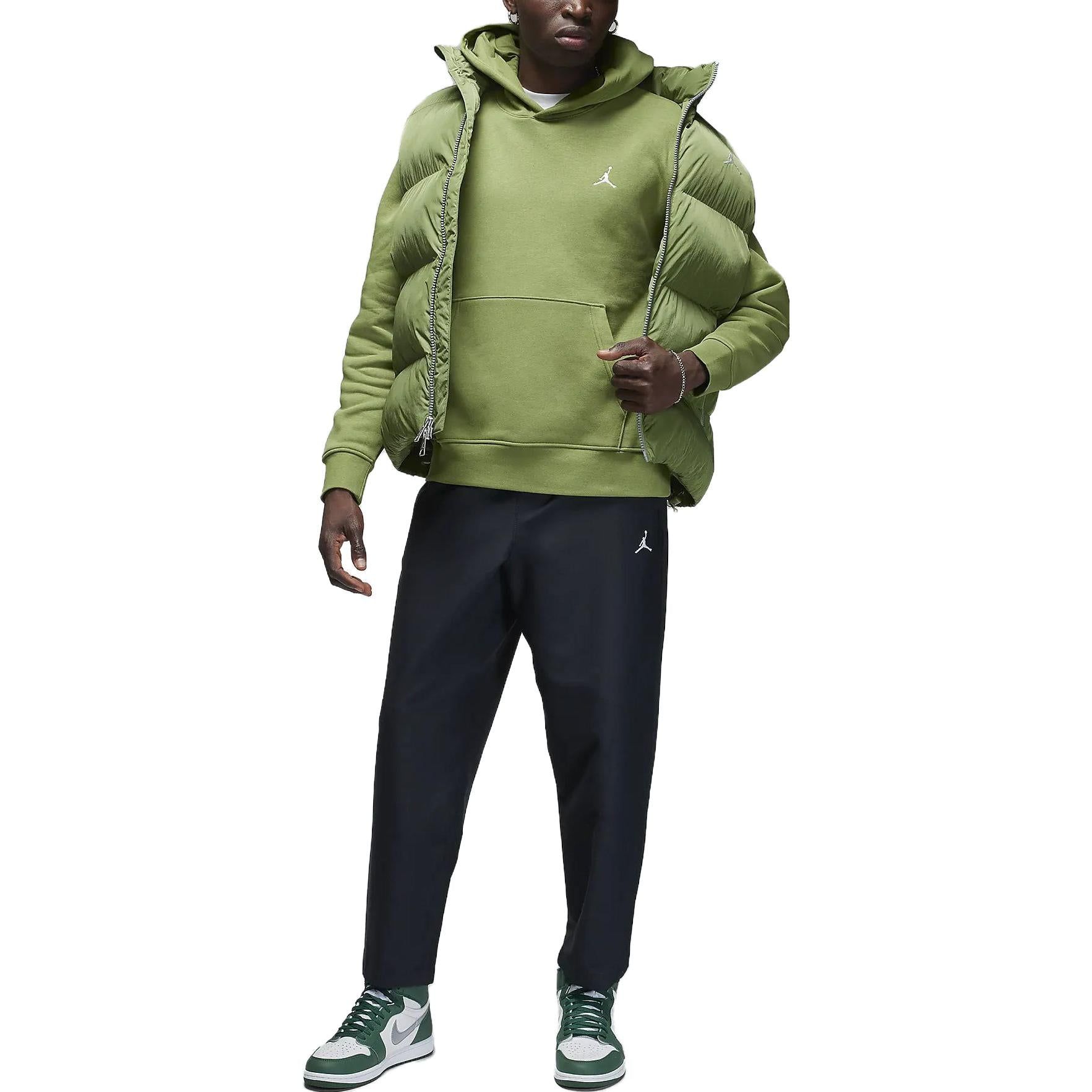 Air Jordan Brooklyn Fleece Printed Pullover Hoodie 'Light Olive Green' FJ7774-340 sold by KicksCrew product image thumbnail 4