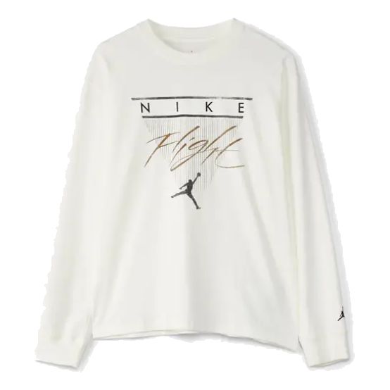(WMNS) Air Jordan Long-Sleeve Graphic T-Shirt Asia Sizing 'Sail' FD7206-133 sold by KicksCrew