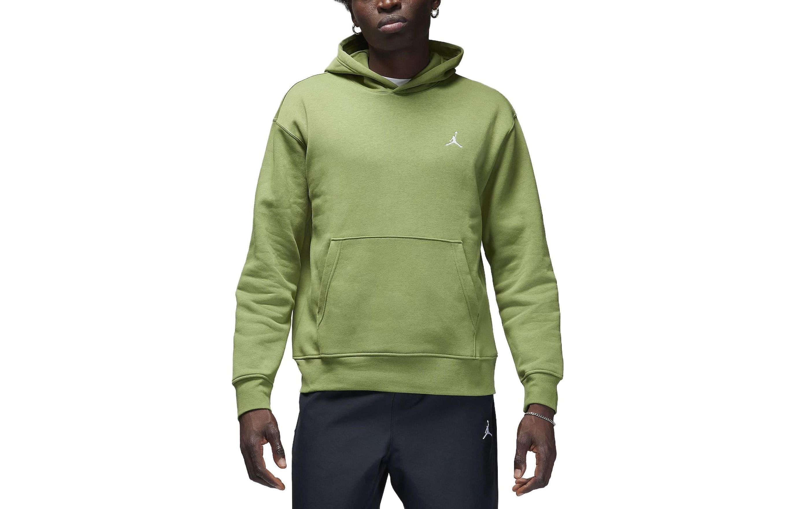 Air Jordan Brooklyn Fleece Printed Pullover Hoodie 'Light Olive Green' FJ7774-340 sold by KicksCrew product image thumbnail 2